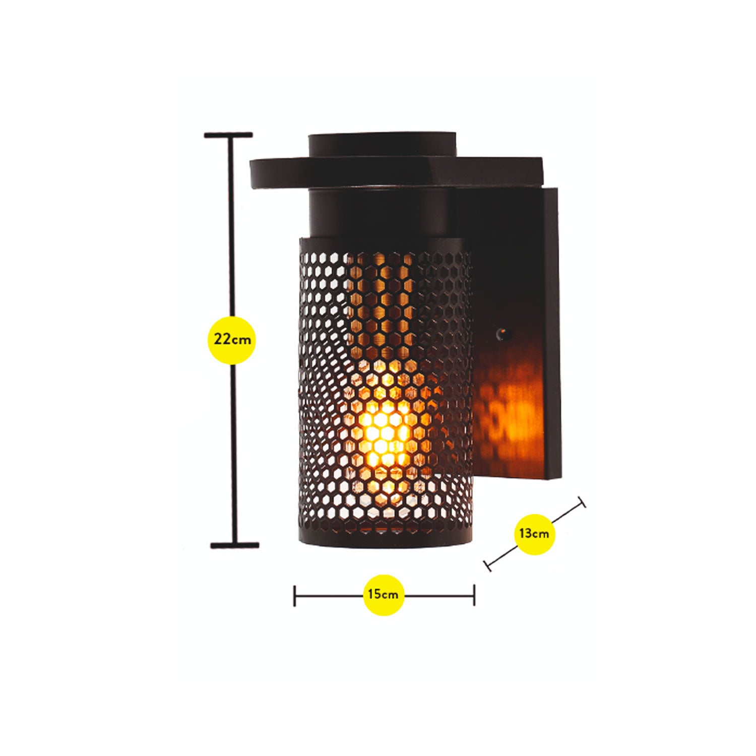 Lámpara Arbotante Panal Negro Vintage E27  de Pared Decorativo Industrial Retro 40W - NGR